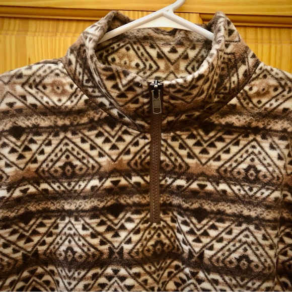 New With Tags Maurices Quarter Zip Jacket in Brown Southwestern Pattern, Large - Picture 6 of 7